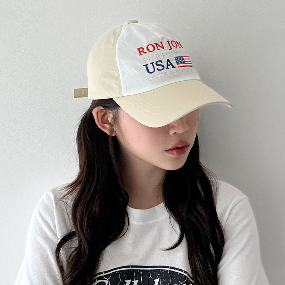 바스락 가벼운 나일론 USA레터링 볼캡 캐주얼 여름 야구모자 남녀공용 - 상세 이미지 3