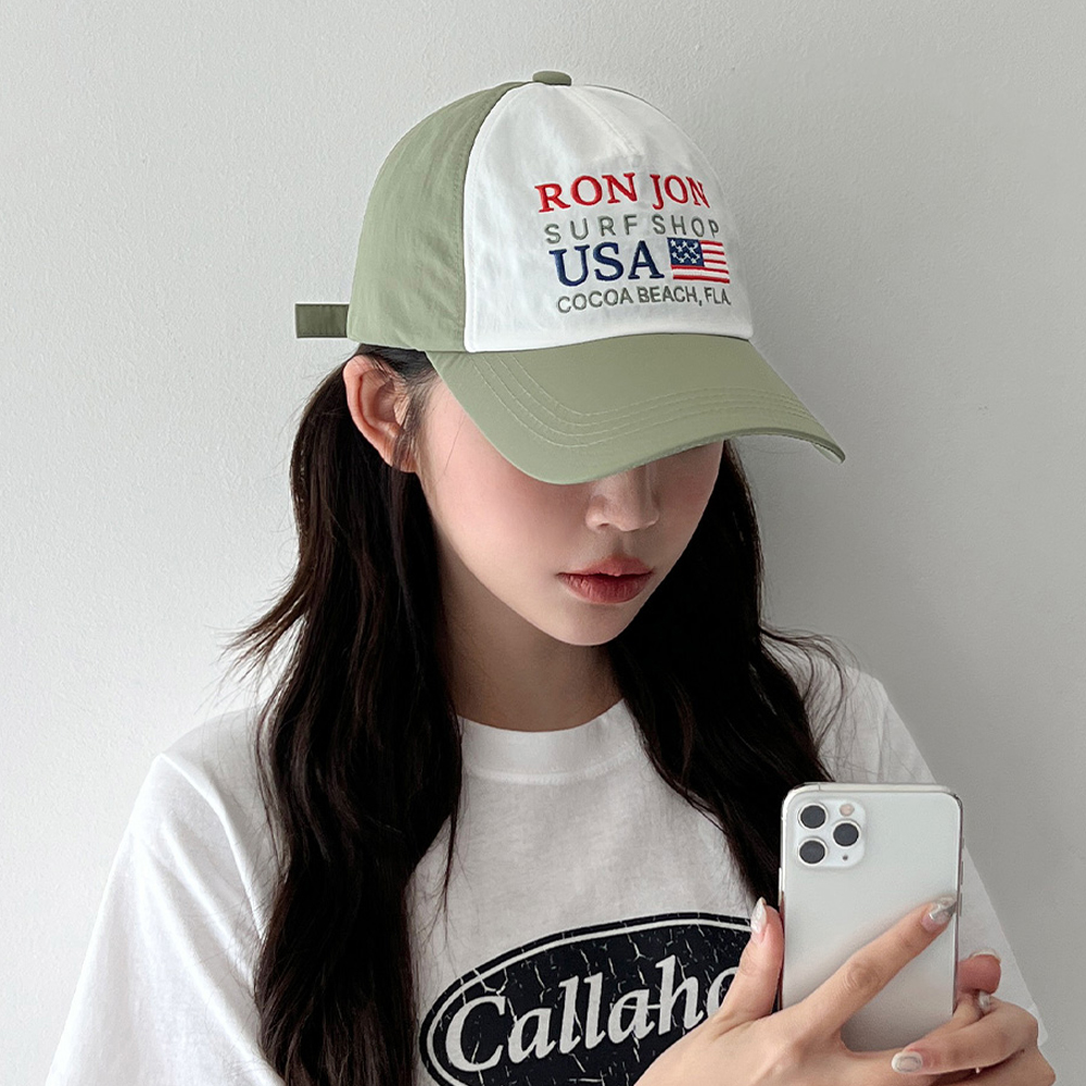 바스락 가벼운 나일론 USA레터링 볼캡 캐주얼 여름 야구모자 남녀공용 이미지 7