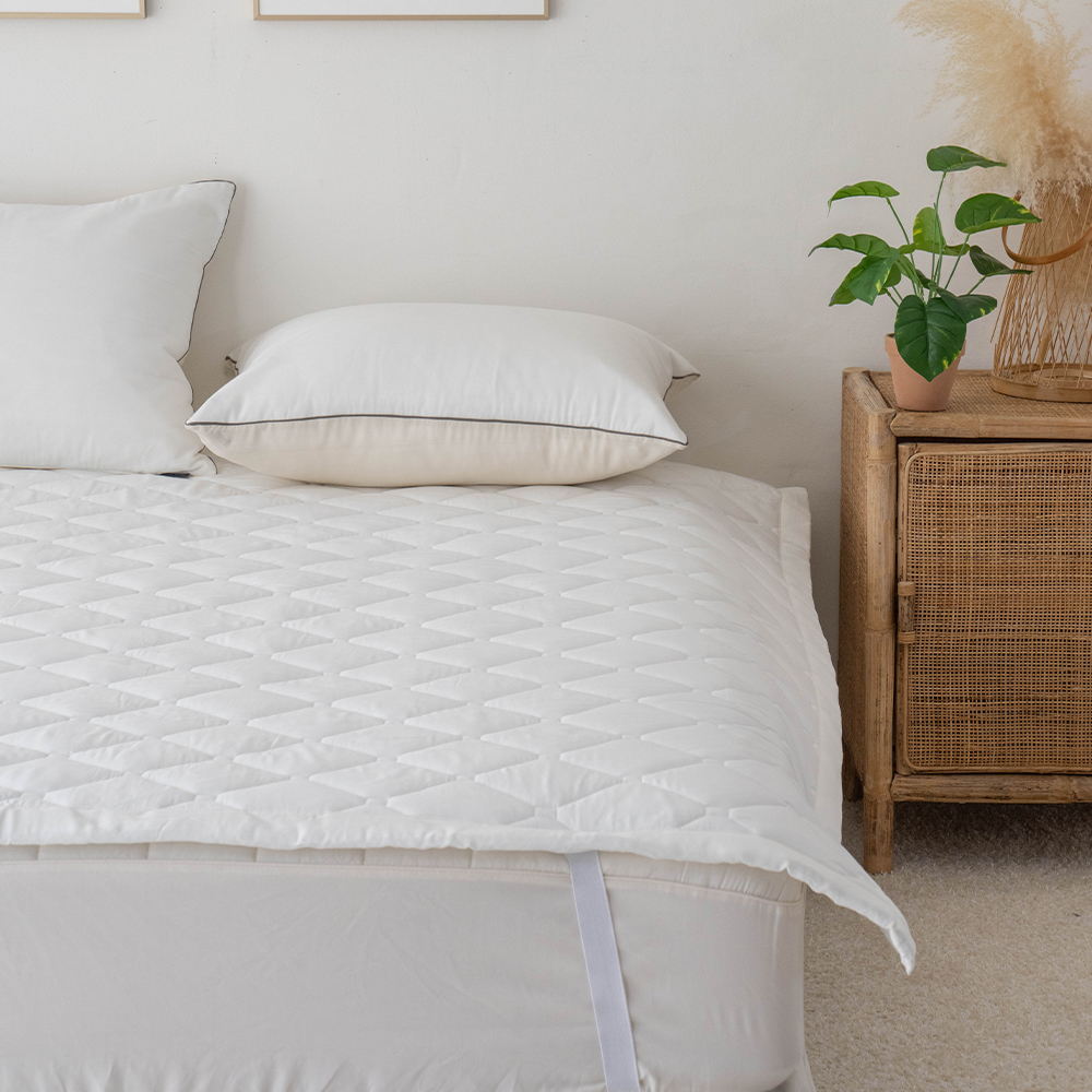 송화침장 모달 사계절패드 슈퍼싱글 킹 논슬립 고정밴드 침대패드