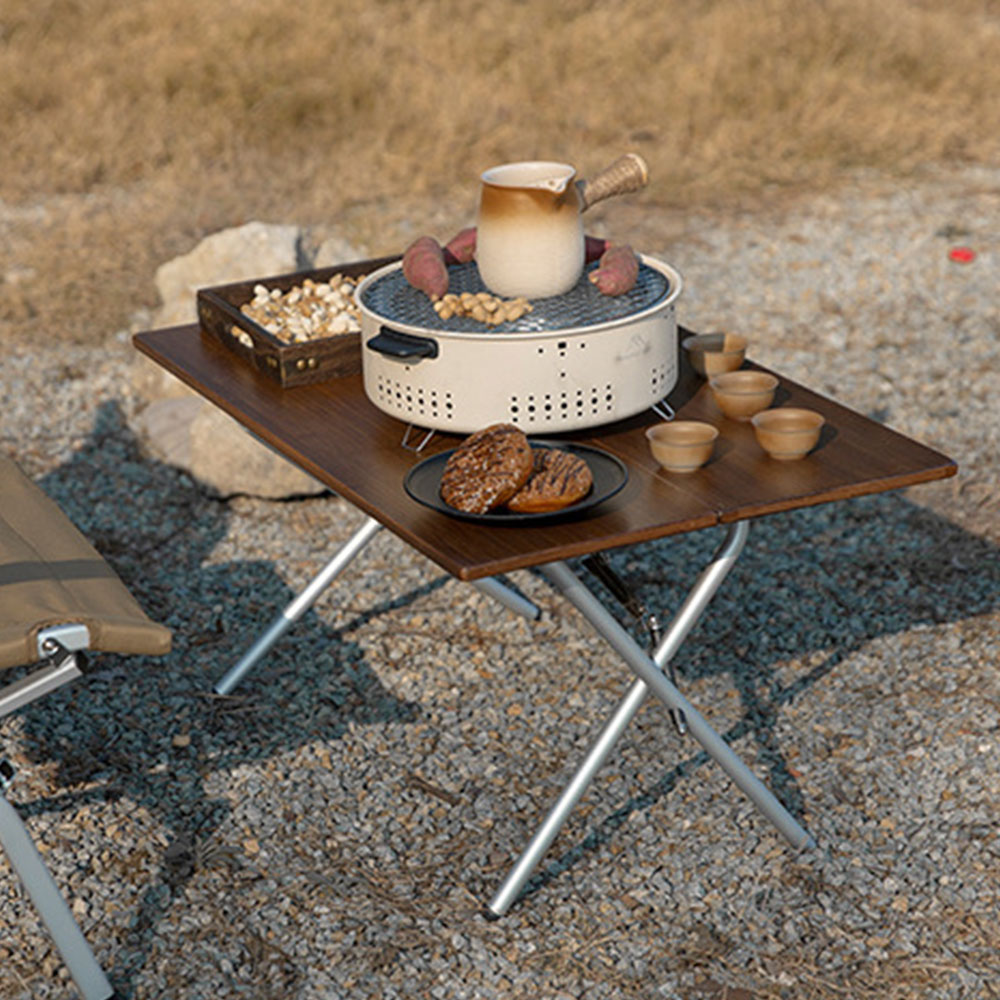 캠핑 원액션 테이블 뱀부 원목 우드 마운틴하이커