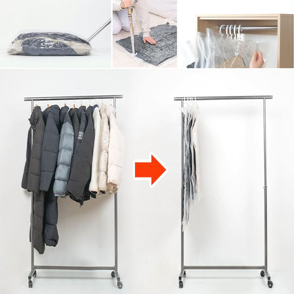 초강력 밸브형 압축팩 일체형 고리 공간활용 의류 수납팩