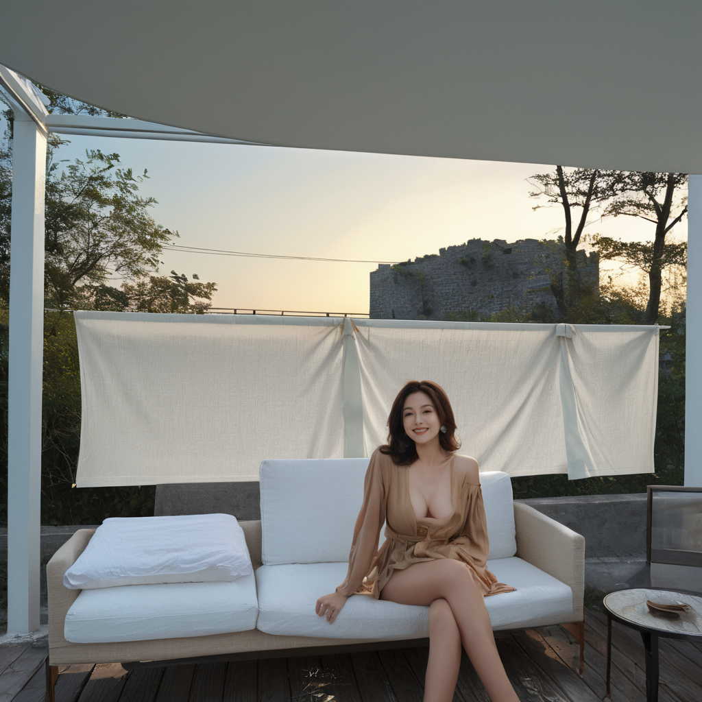 국산 테라스가림막 펜스 난간 베이지 1mx2m 그늘애