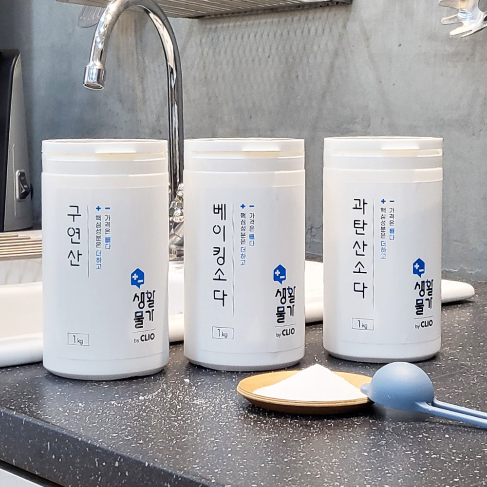 [생활물가] 베이킹소다/과탄산소다/구연산 1kgx3개