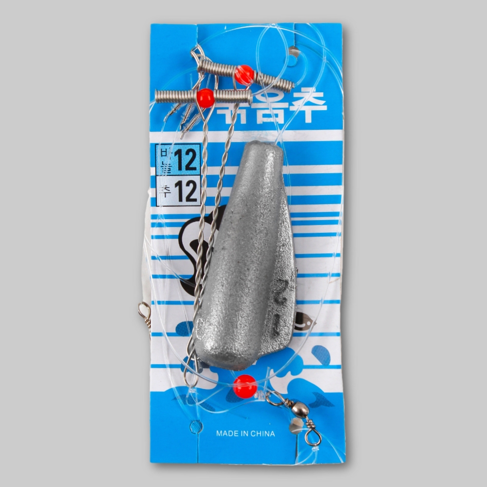 묶음추 원투채비 낚시 바늘 도다리 채비 추12호 바늘12호 플라스틱