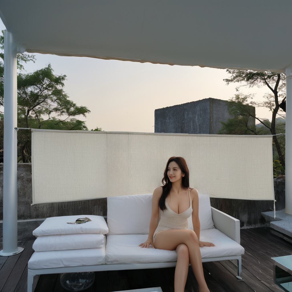 국산 테라스가림막 펜스 난간 베이지 1mx2m 그늘애