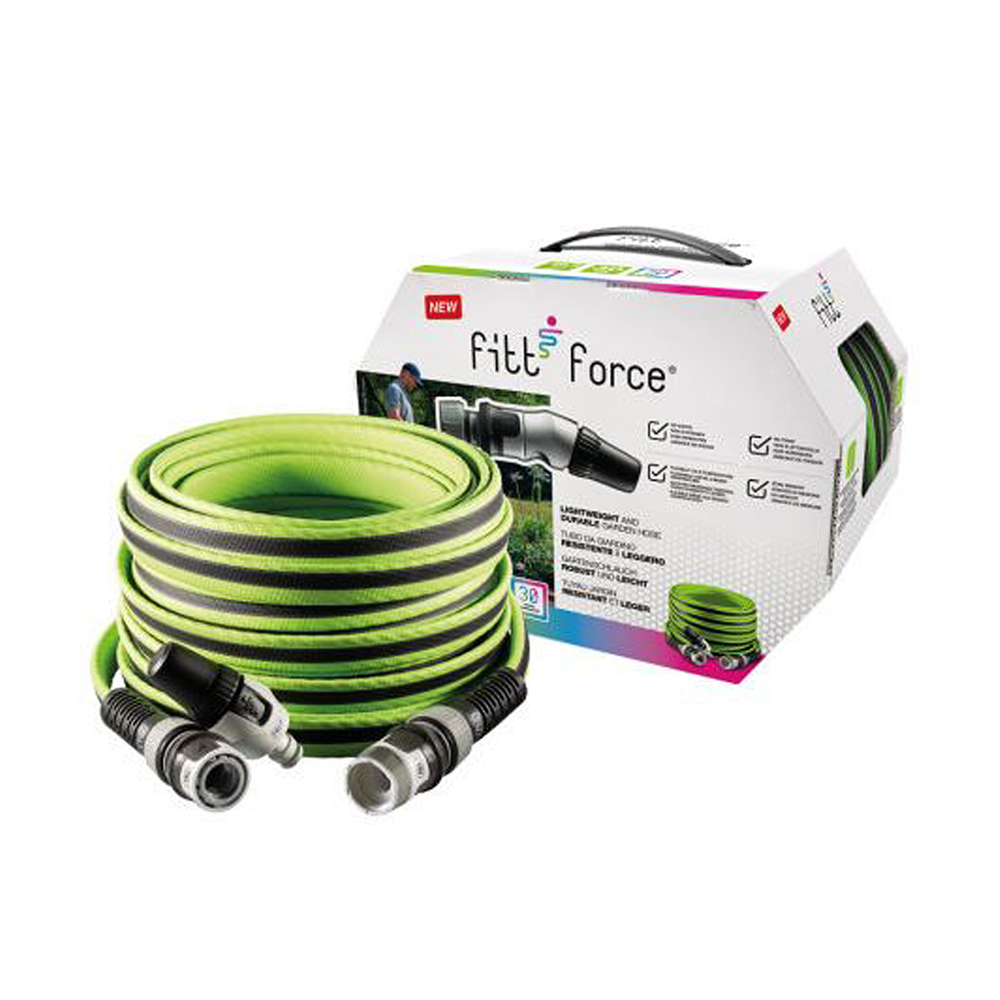 FITT FORCE 납작한 포스호스 라임20M 노즐타입 경량 플랫호스 내경12.5 카라반 - 상품 이미지