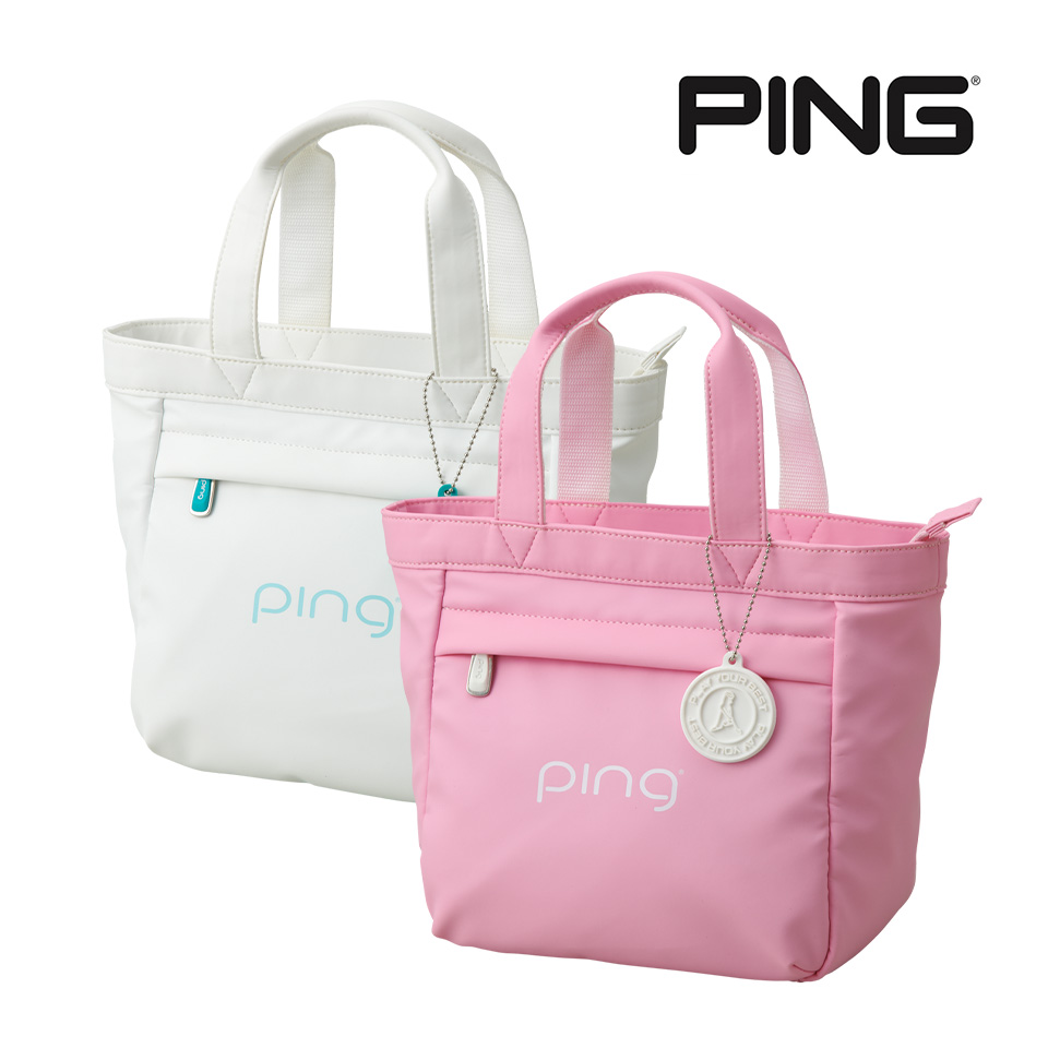 PING 핑 골프 여성 라운드 가방 토트백 카트백 PU GB-L2302 화이트 핑크 - 상품 이미지