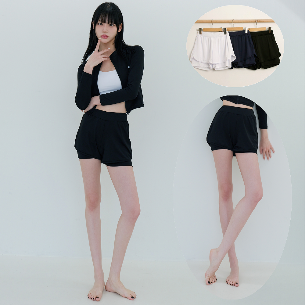 유키 여성 수영복 바지 반바지 보드숏 일체형 워터레깅스 래쉬가드 하의 빅사이즈 스윔 팬츠