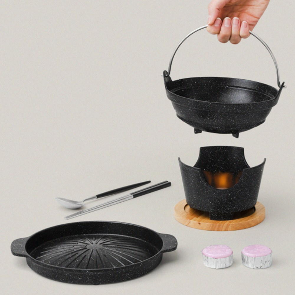 야끼니꾸화로 1인 미니 고체연료 샤브 개인 일인용 불판세트