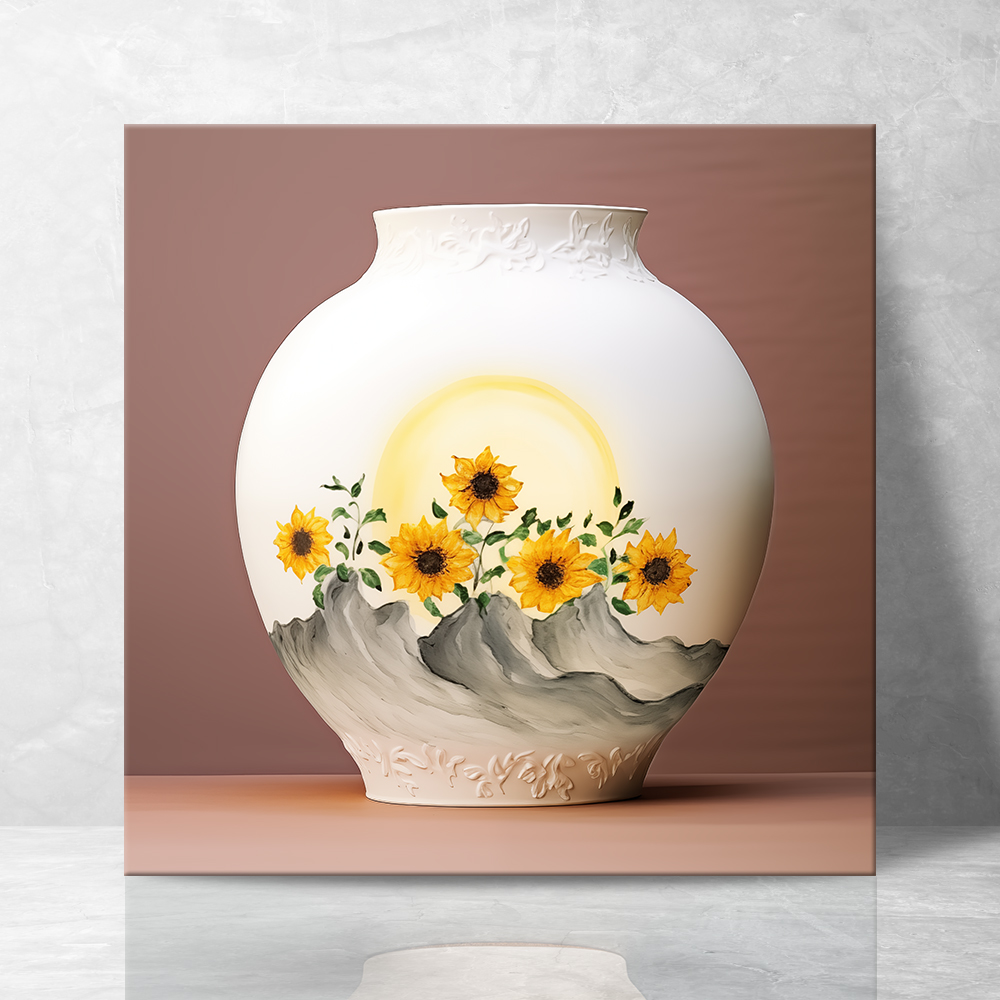 달항아리 해바라기 문양 그림 캔버스 액자 8종 이미지 8