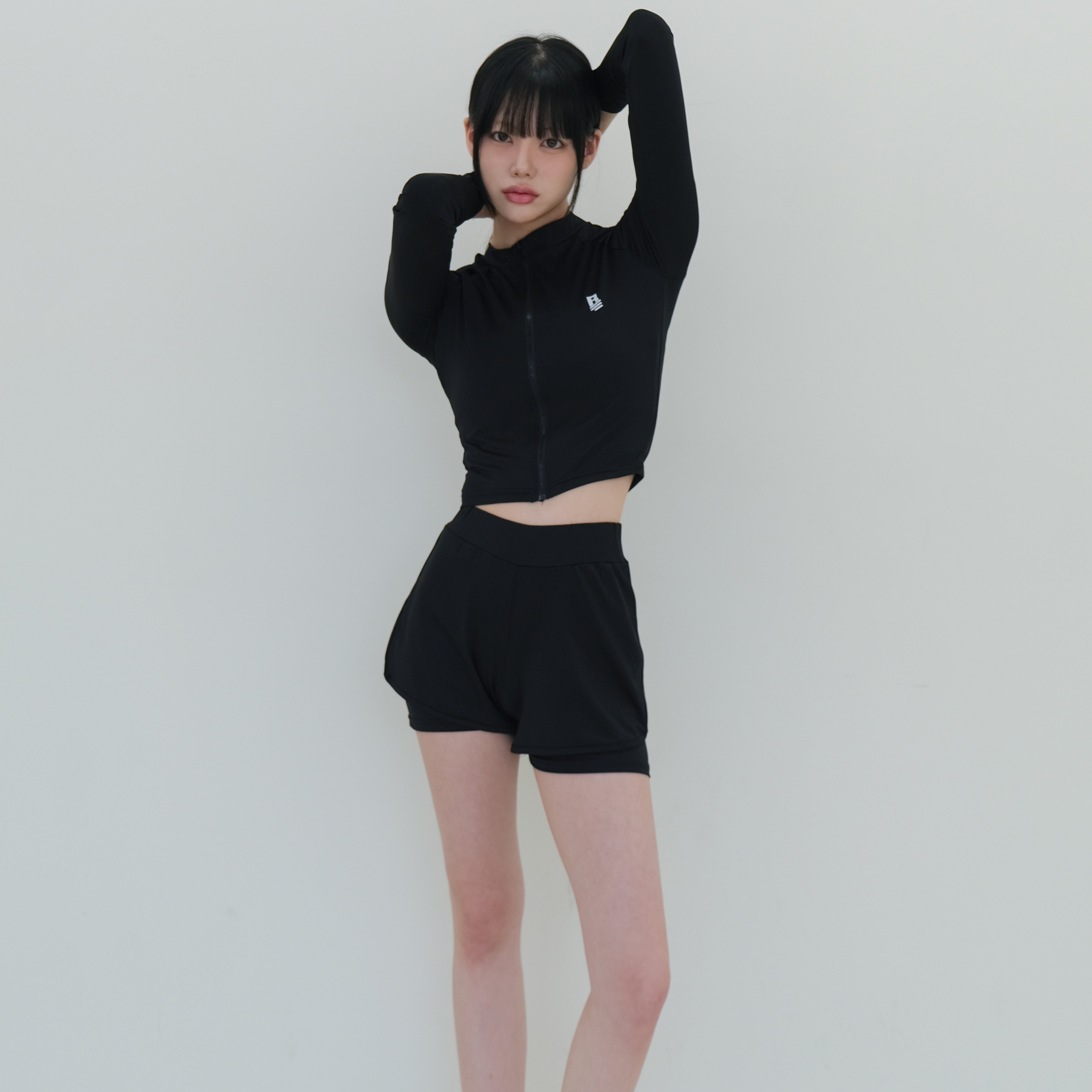 유키 여성 수영복 바지 반바지 보드숏 일체형 워터레깅스 래쉬가드 하의 빅사이즈 스윔 팬츠 - 상세 이미지 5