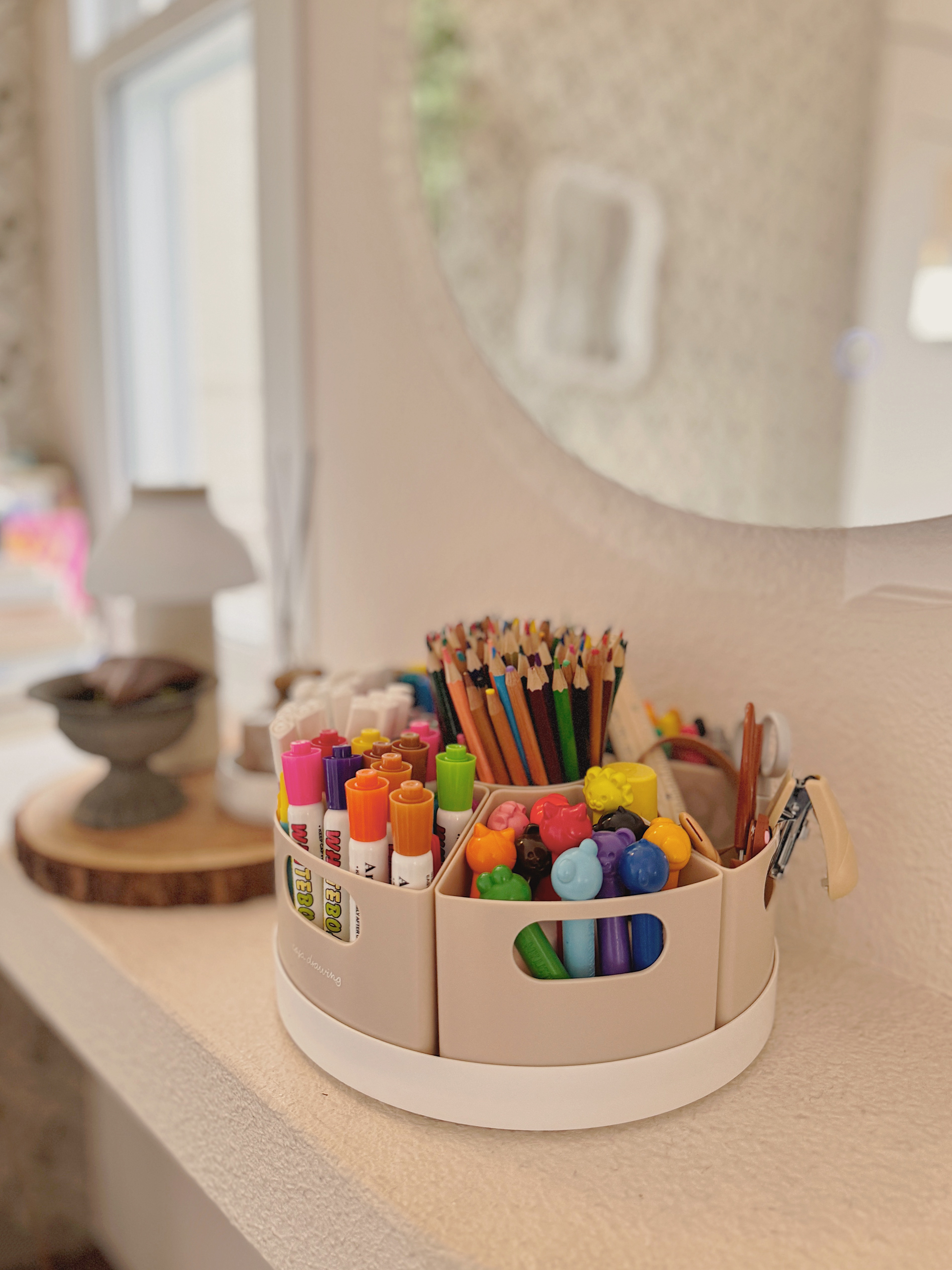 까사드로잉 회전 연필꽂이 정리 홀더 오거나이저