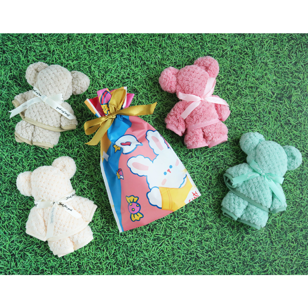 니즈엘 고리 수건 곰 타올(소) 30x30 어린이집 생일 답례품 컬러풀토끼 이미지 6