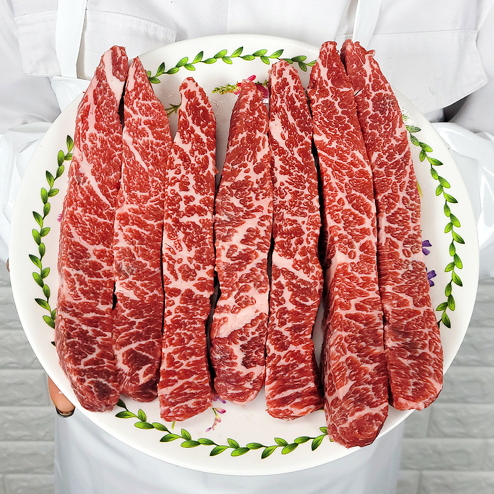 뼈 없는 우대갈비 소갈비 미국산 캠핑음식 스테이크 200g