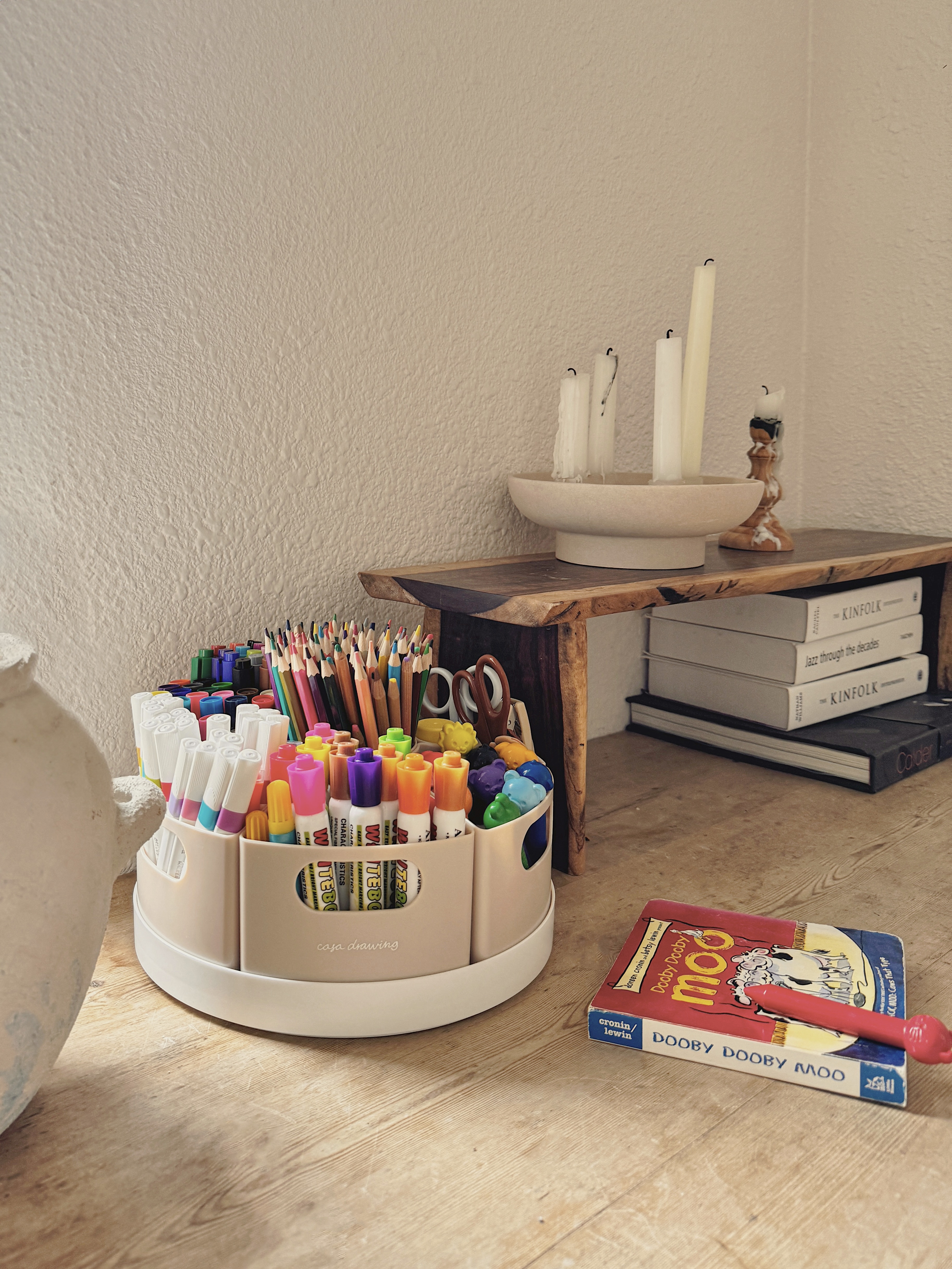 까사드로잉 회전 연필꽂이 정리 홀더 오거나이저