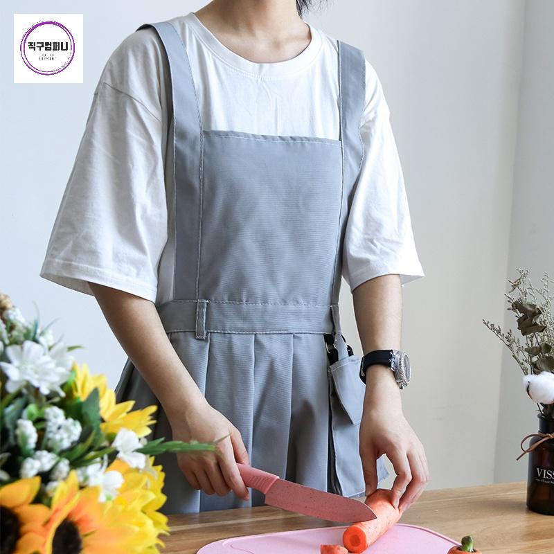 미용실 원피스앞치마 스텝 미용앞치마 인턴유니폼 - 상세 이미지 3