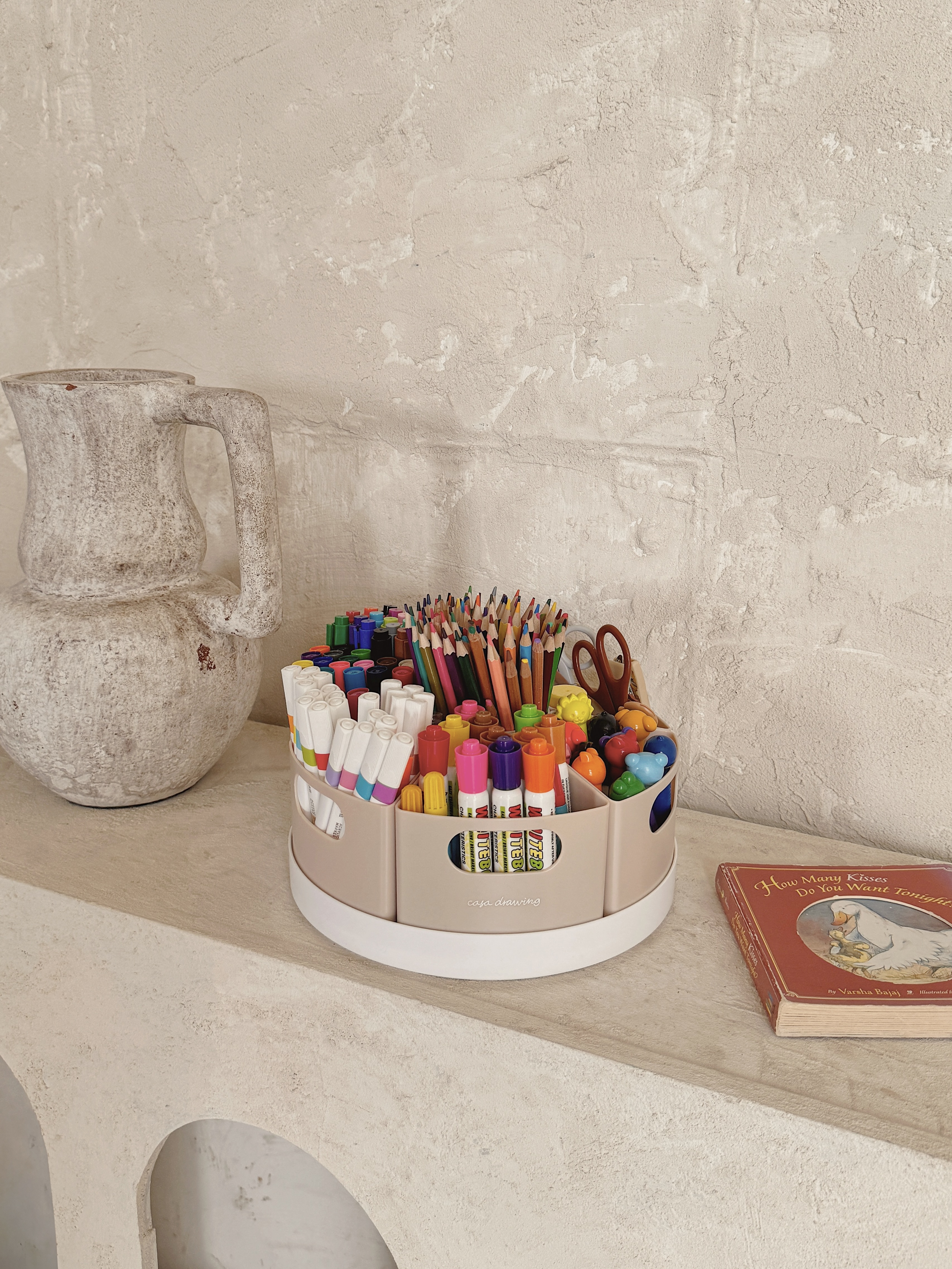 까사드로잉 회전 연필꽂이 정리 홀더 오거나이저