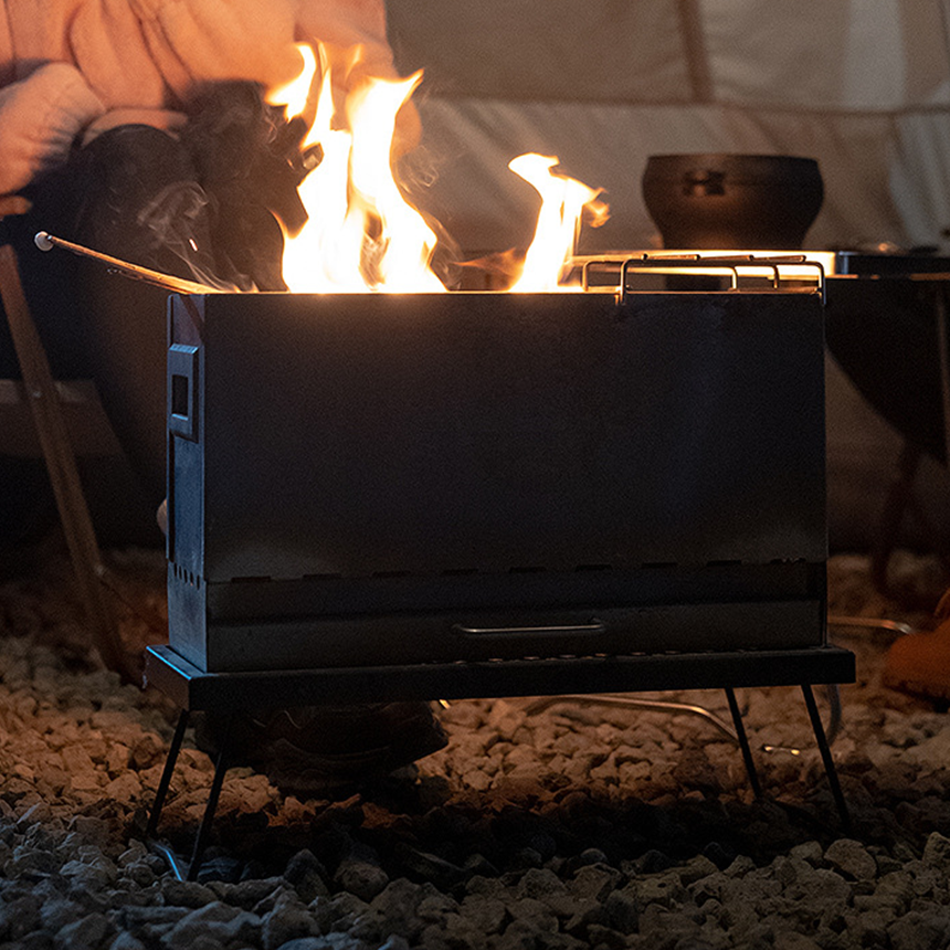 캠핑 화로대 불멍 난로 바베큐 그릴 이중연소 뚜거운 스테인레스 재질