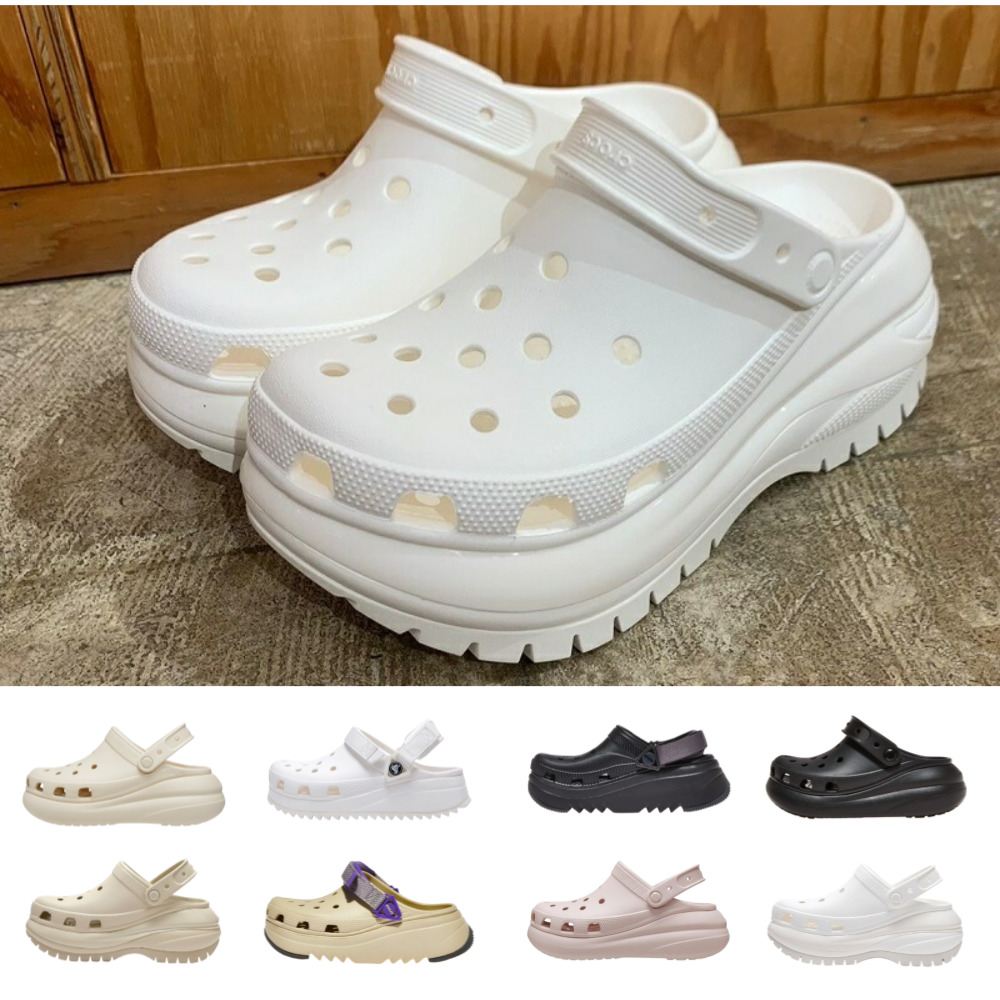 크록스 메가 크러쉬 하이커 클로그 플랫폼 클래식 키높이 통굽 샌들 슬리퍼 털