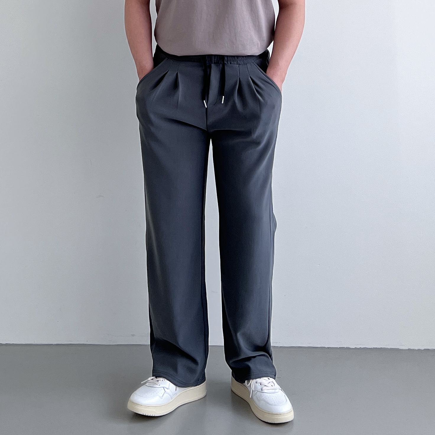 링클프리바지 세미와이드슬랙스 남자통바지 벌룬팬츠 - 상세 이미지 4