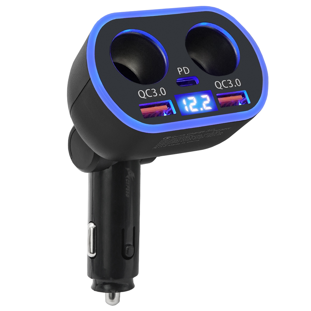 차량용 멀티 5구 시거잭 QC3.0 고속충전기 USB+C타입 12-24v겸용 C77 - 상세 이미지 2
