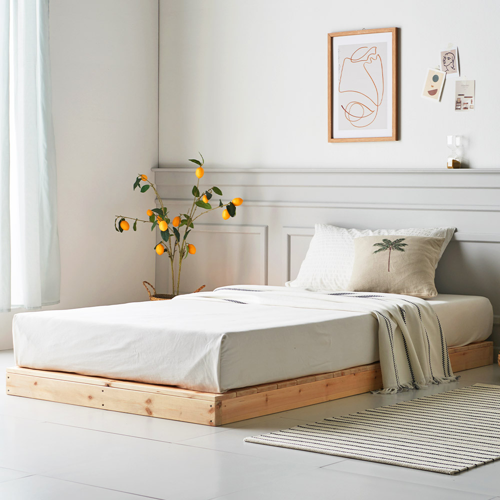 저상침대 저상형 원목 프레임 바닥 깔판 받침대 미니싱글