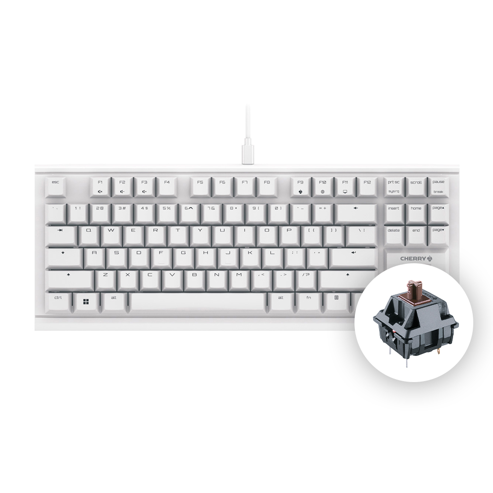 체리 MX 1.1 TKL 기계식 키보드 저소음 사무용 게이밍 텐키리스 화이트, 갈축 - 상품 이미지