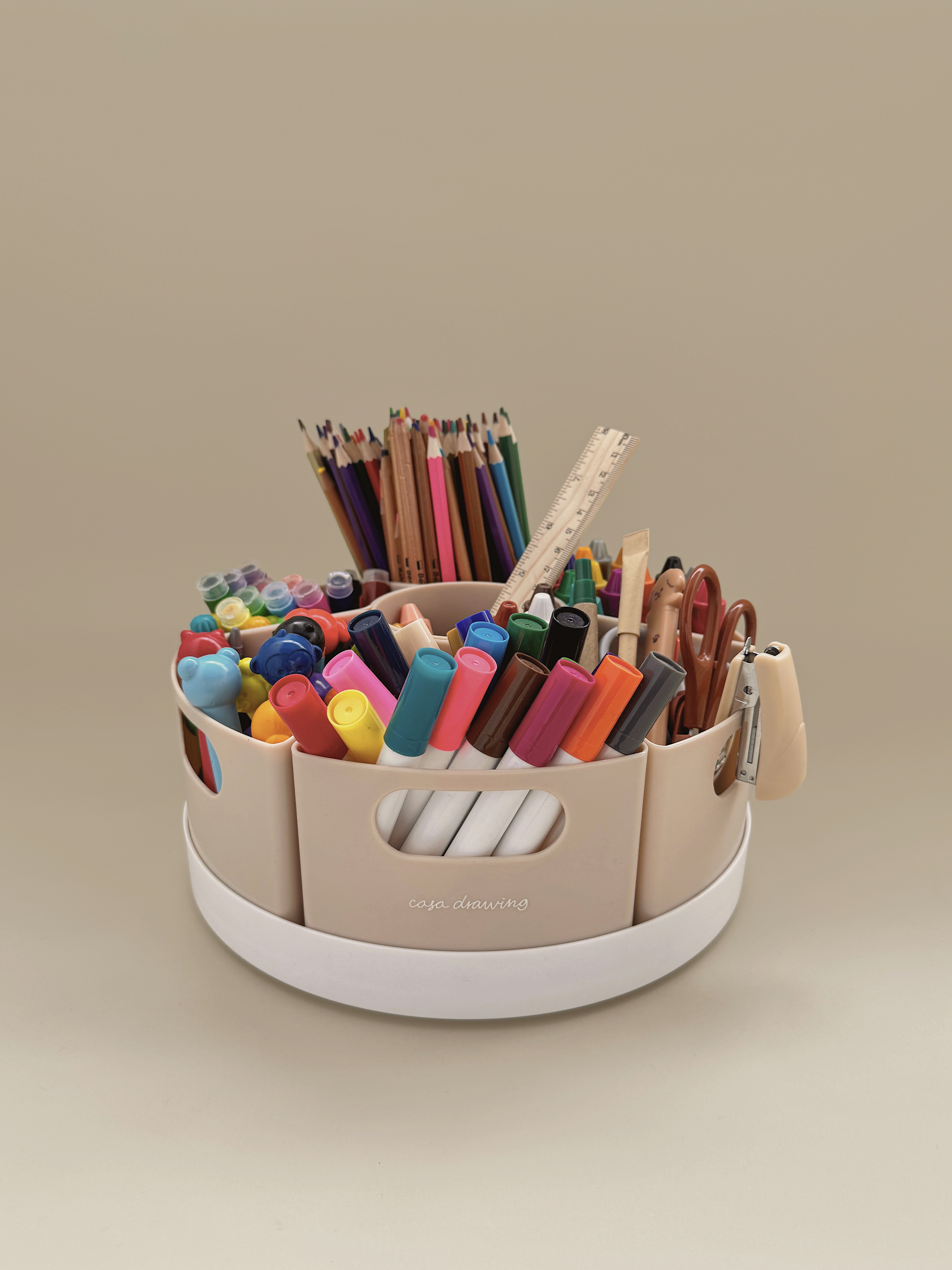 까사드로잉 회전 연필꽂이 정리 홀더 오거나이저