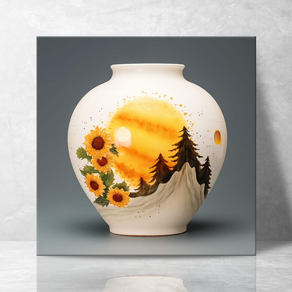 달항아리 해바라기 문양 그림 캔버스 액자 8종 - 상세 이미지 4