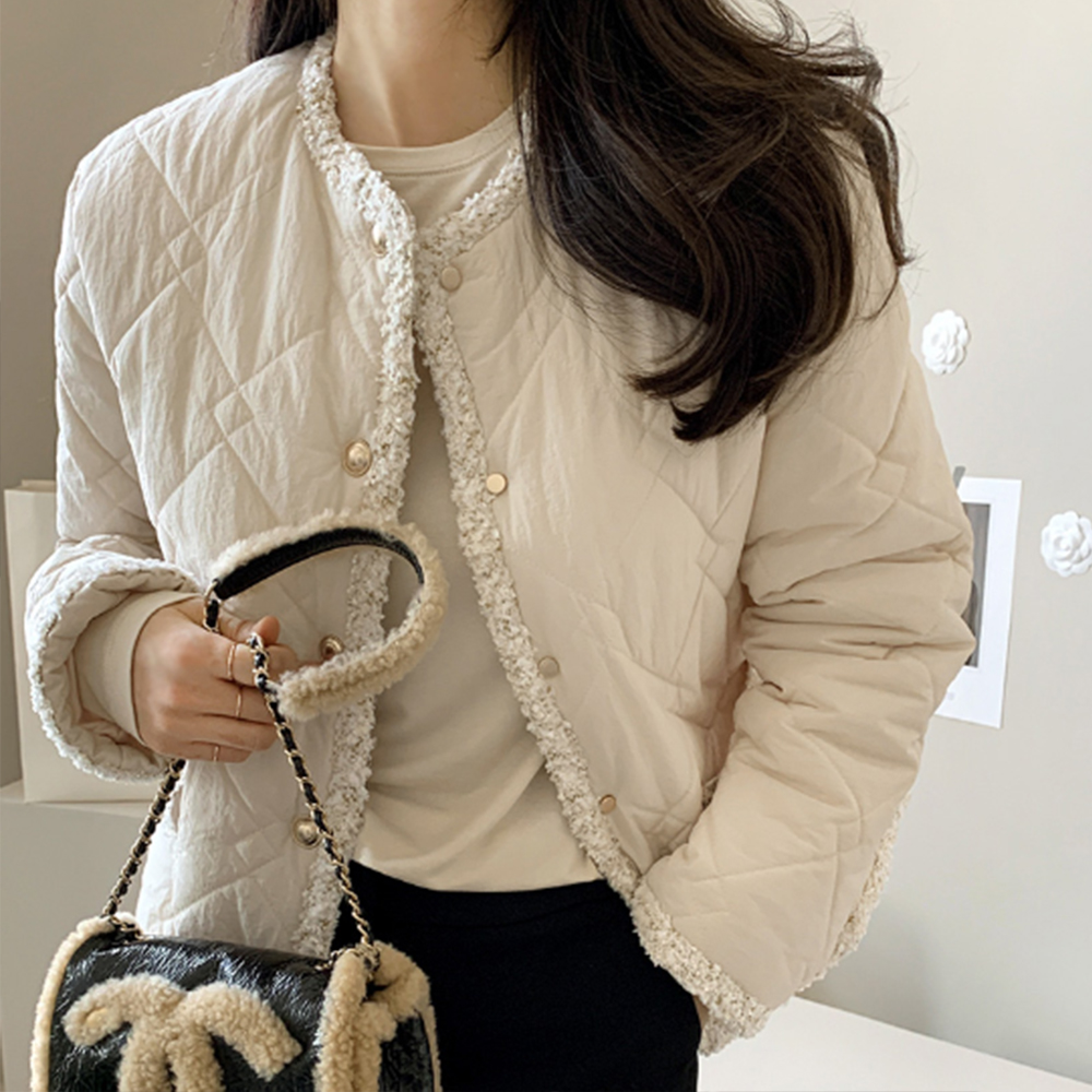 누빔 자켓 여자 여성 가을 봄 겨울 숏 퀼팅 간절기 패딩 점퍼 30대 중년 데일리 따뜻한 - 메인 이미지
