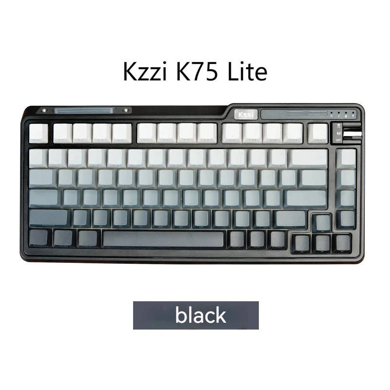 Kzzi K75 Lite 라이트 기계식 키보드 3모드 82 키 RGB 개스킷 핫스왑 키보드 퍼플 레인보우축 - 상세 이미지 4