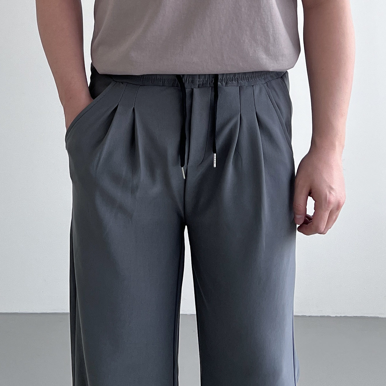 링클프리바지 세미와이드슬랙스 남자통바지 벌룬팬츠 - 상세 이미지 2