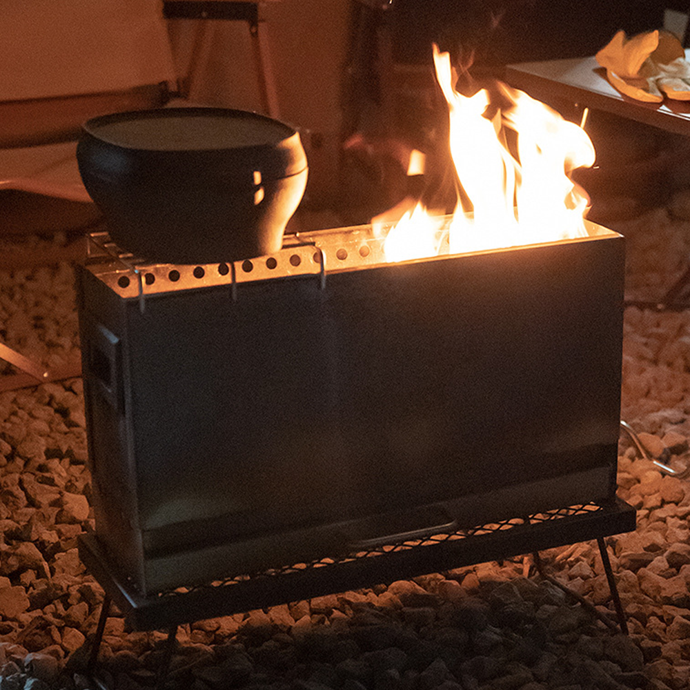 캠핑 화로대 불멍 난로 바베큐 그릴 이중연소 뚜거운 스테인레스 재질