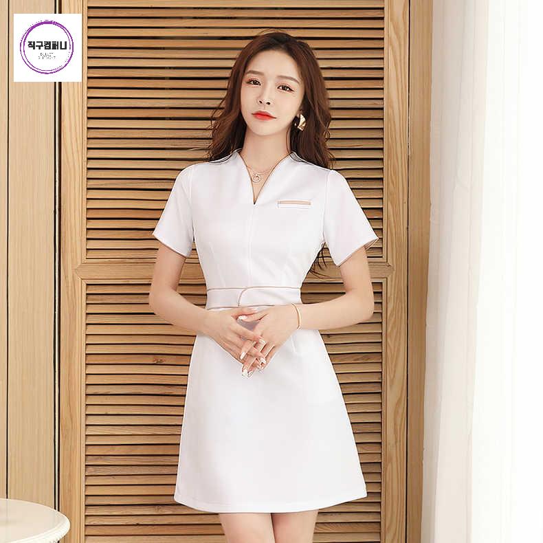 미용실 유니폼 원피스 피부샵 호텔 병원유니폼 피부관리사 간호사 성형외과 바지 빅사이즈 - 상세 이미지 4