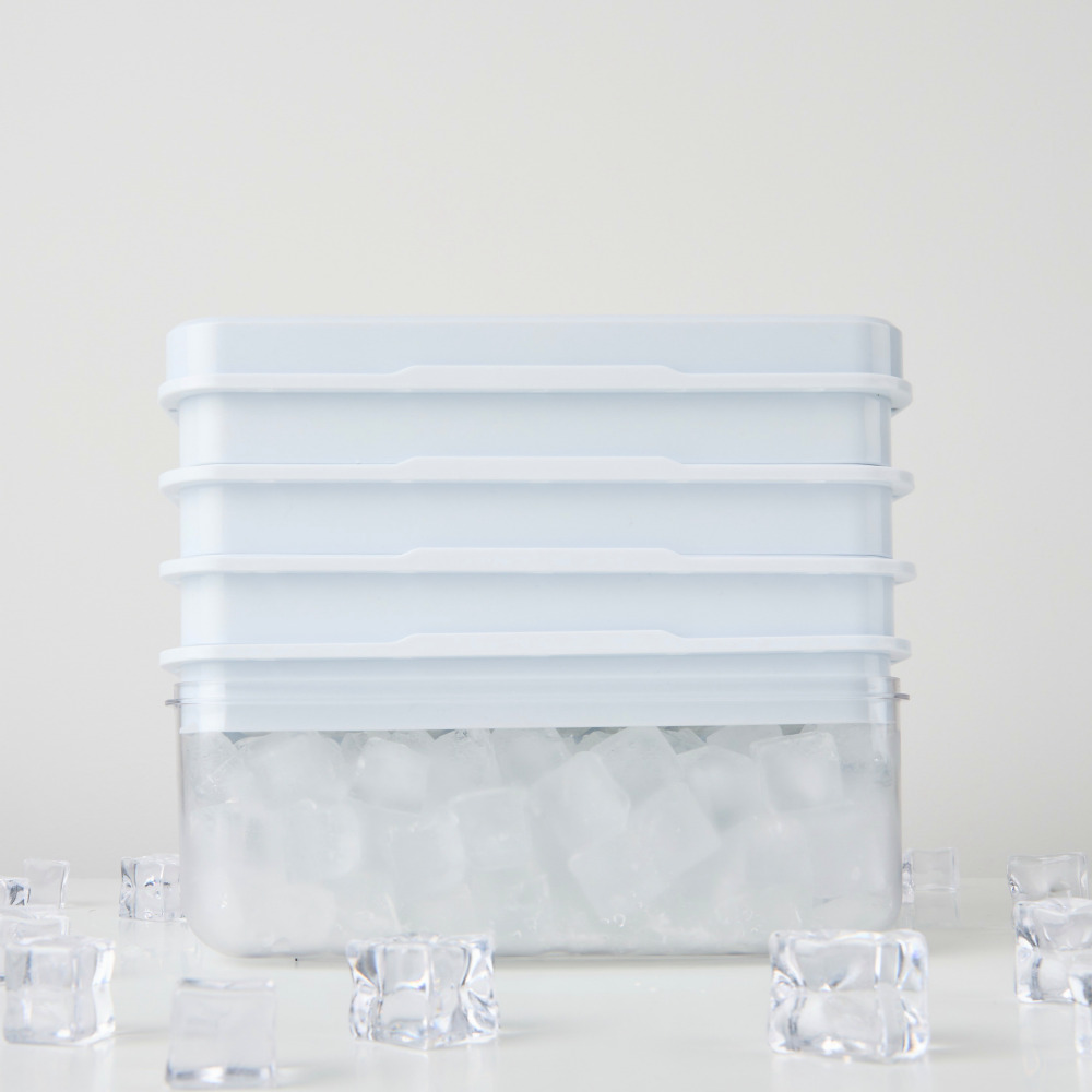 [단독]스택푸쉬 실리콘 얼음트레이 1단 세트 32구 얼음틀 얼음보관통
