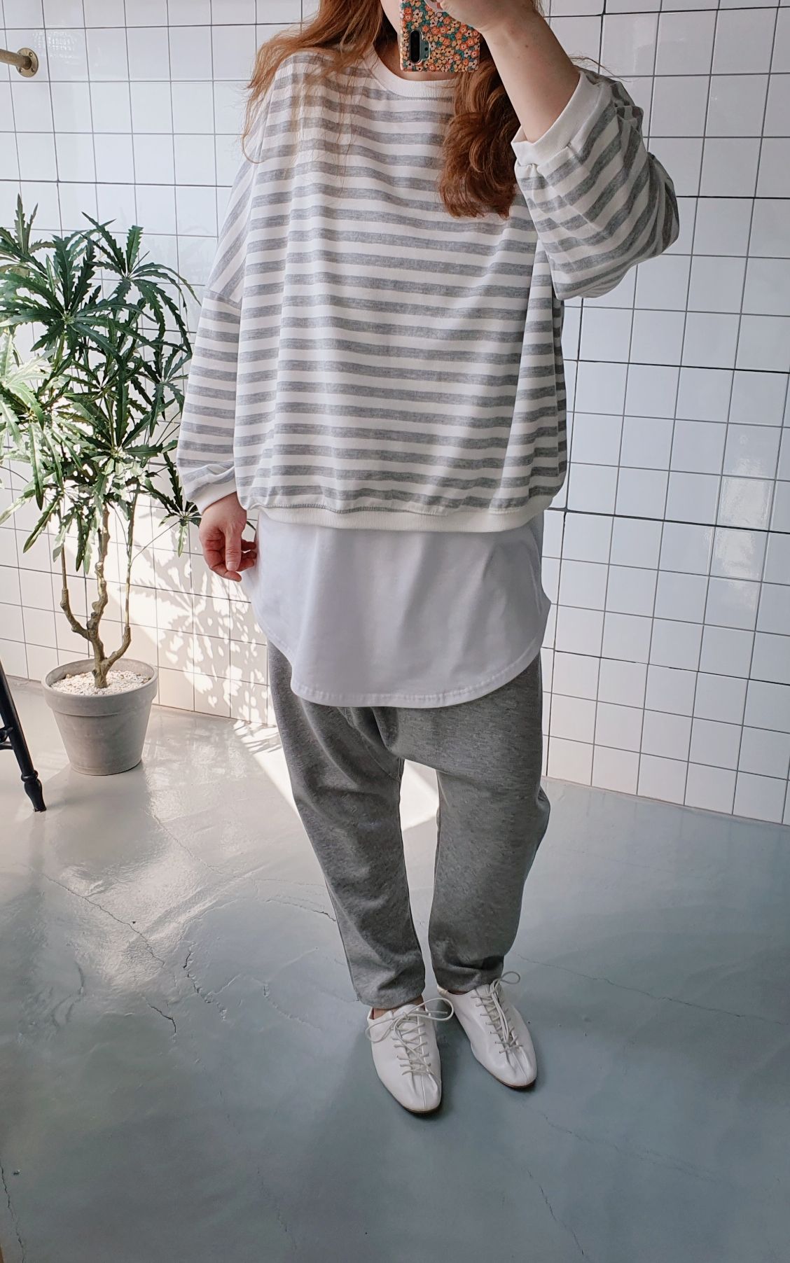 절개 망고땡 면 배기바지 이미지 8
