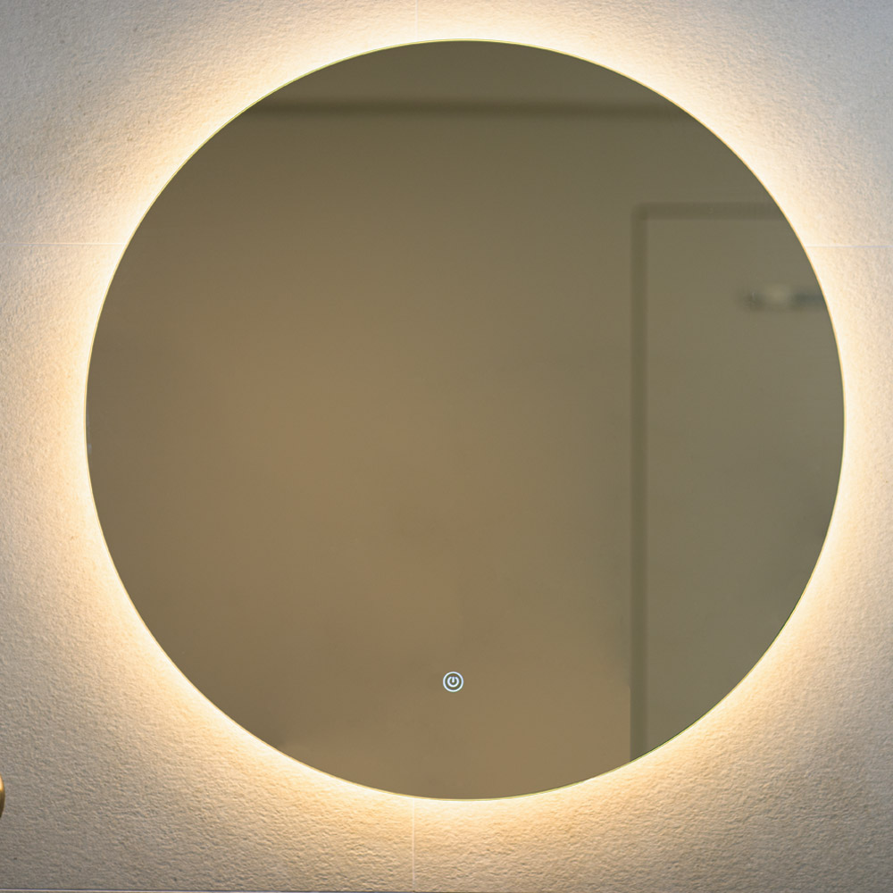 붙이는 led 욕실 거울 간접 조명 원형 스마트 미러 부착식 화장실 3색, 600mm