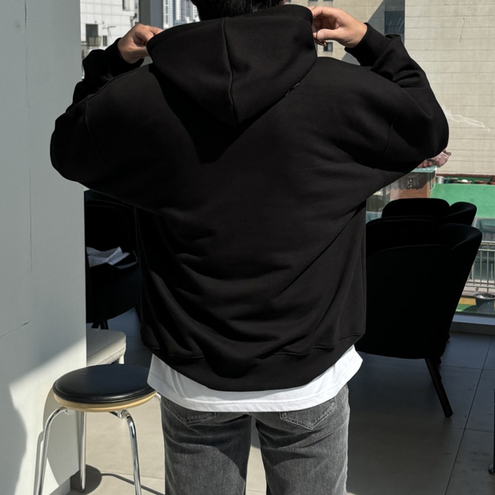 남자 어랑 오버핏 봄 가을 덴타덤블 나염 프린팅 후드티 - 상세 이미지 3