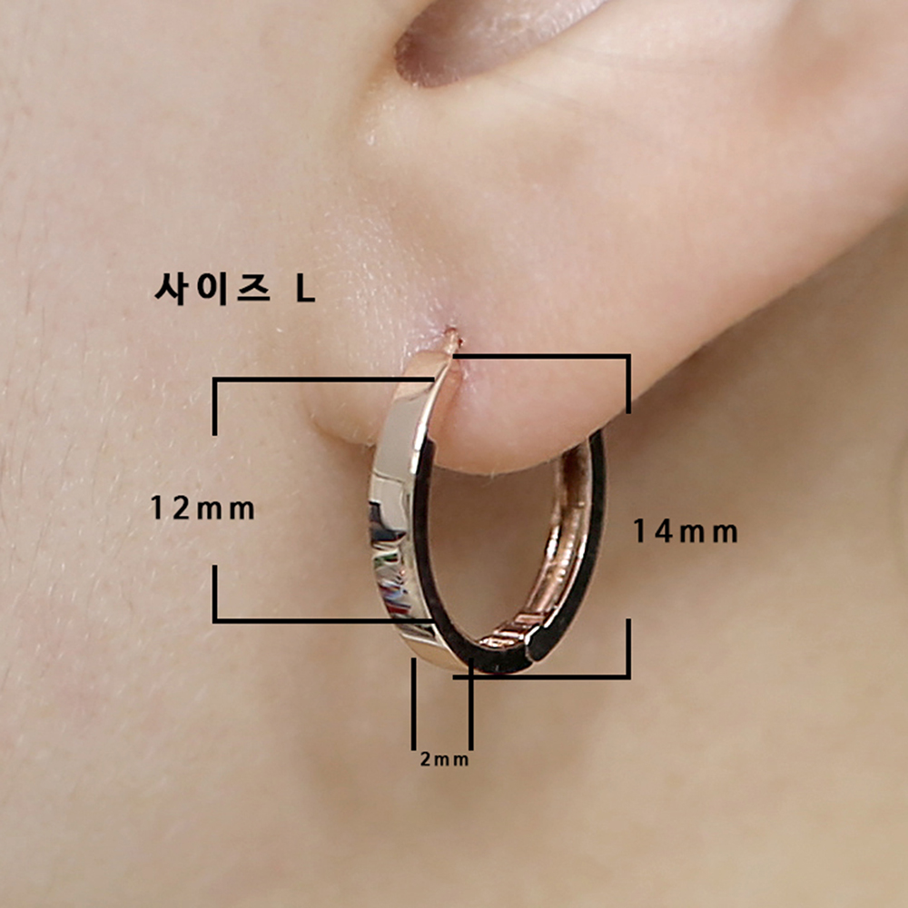 원터치링귀걸이 14케이 18k 여자 명품 데일리 귀고리 기본 금 링 귀걸이 - 상세 이미지 4