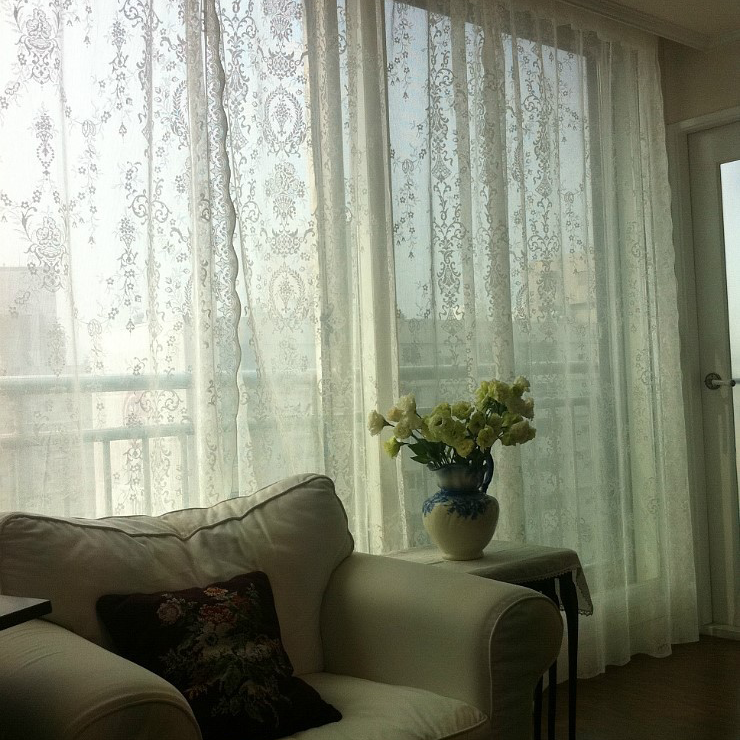 영국 레이스 커튼 MYB 로얄플로랄 루신다 커텐 거실 창문 커텐