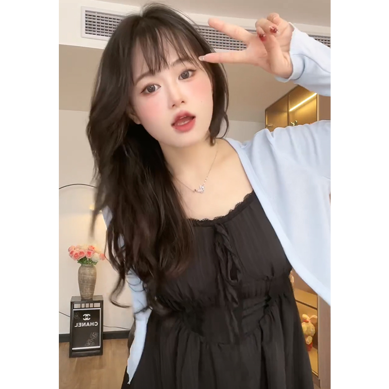 빅사이즈 통통 mm 레이스 화이트 스커트 여름 나시 원피스 조임 이미지 7