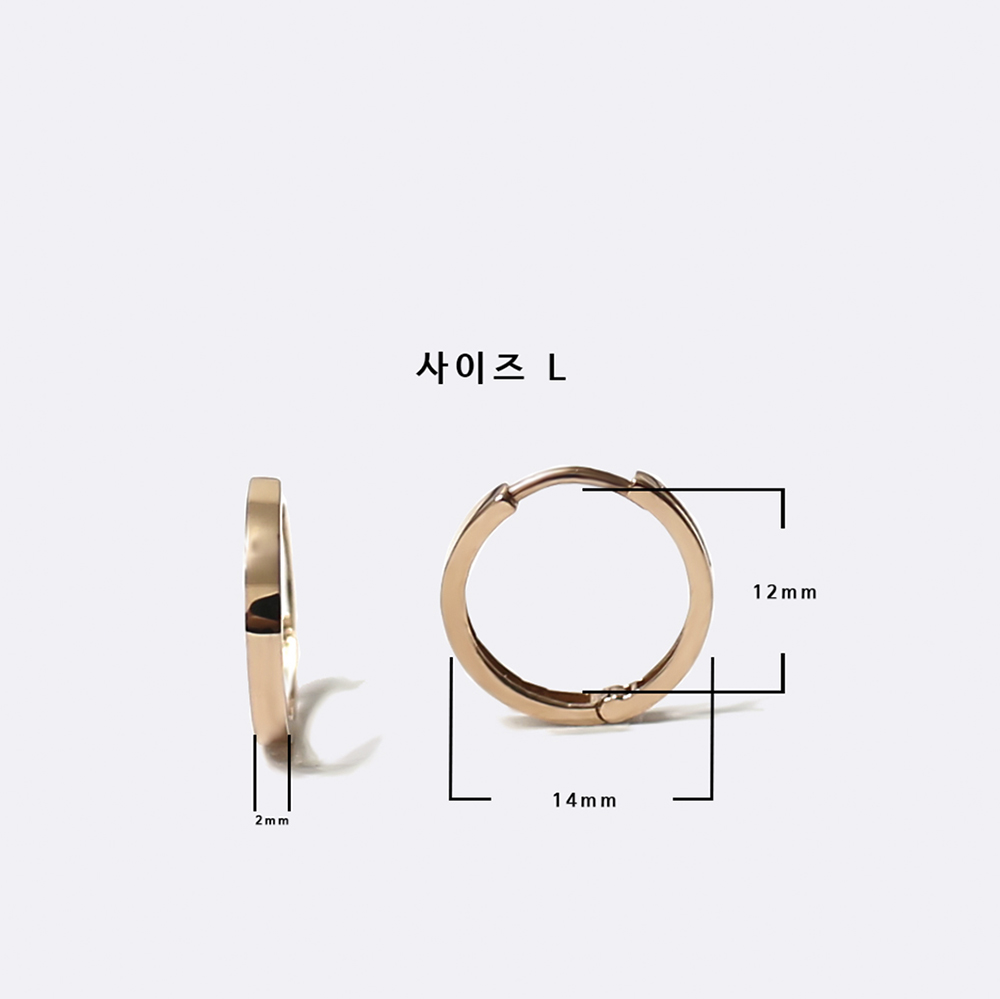 원터치링귀걸이 14케이 18k 여자 명품 데일리 귀고리 기본 금 링 귀걸이 - 상세 이미지 5