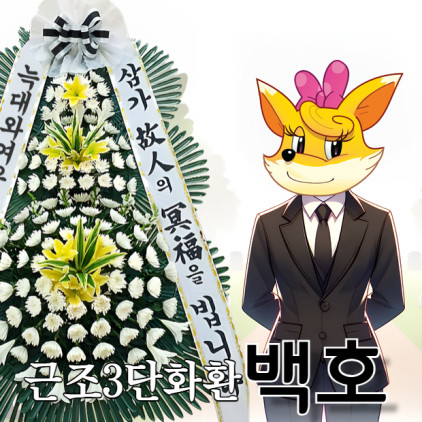 [근조3단화환] 백호 장례식장 조화배달 대전 울산 전국 꽃배달서비스