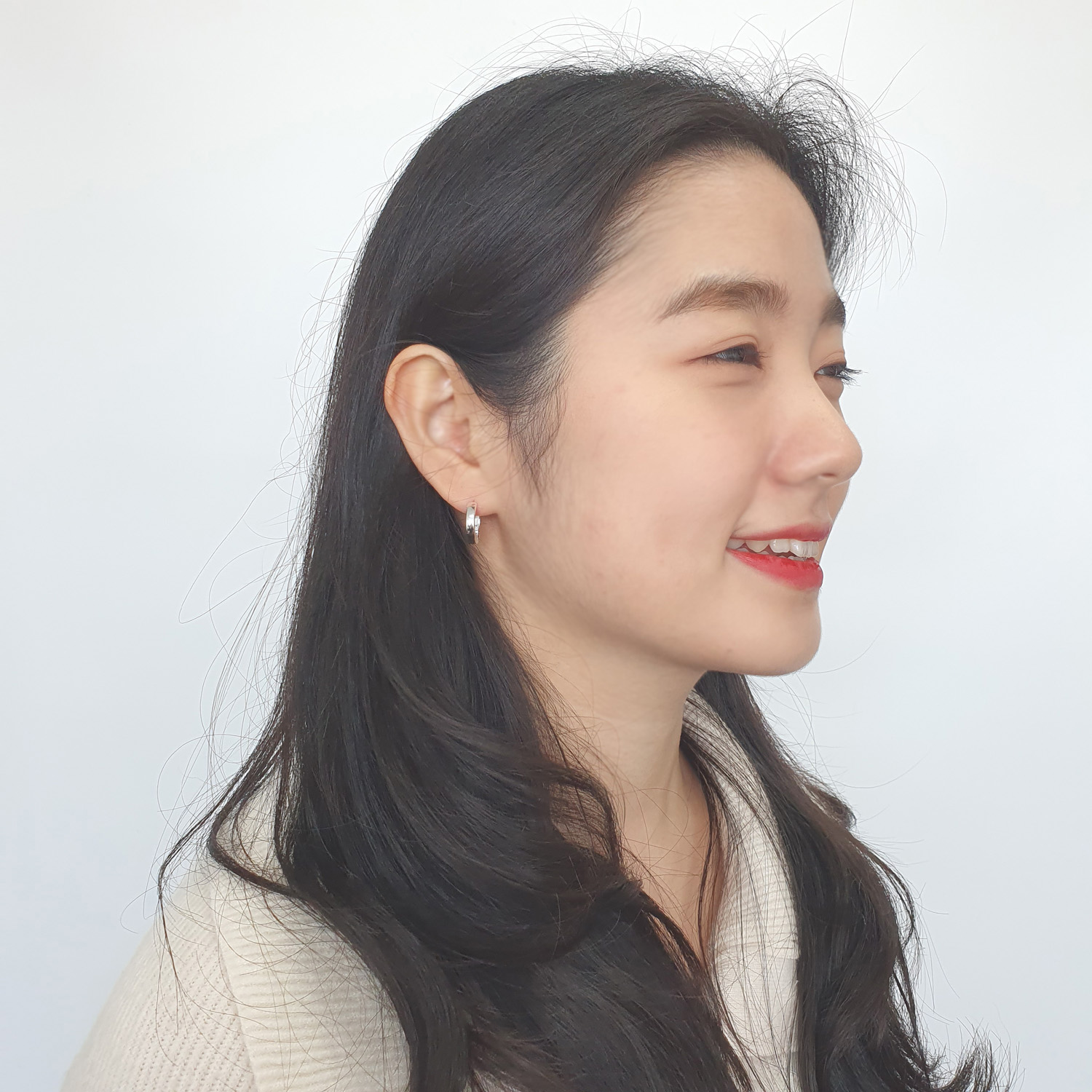 야랑쥬얼리 925실버 원터치 큰 링 귀걸이 이미지 7