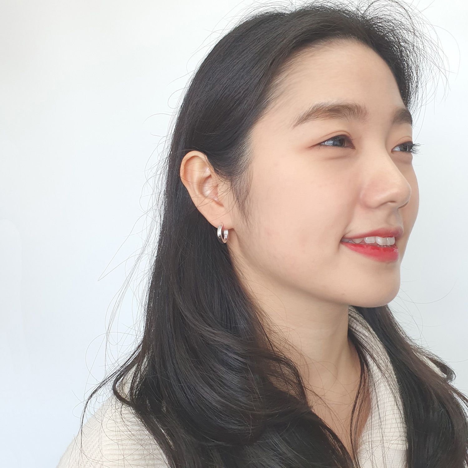 야랑쥬얼리 925실버 원터치 큰 링 귀걸이 - 상세 이미지 3