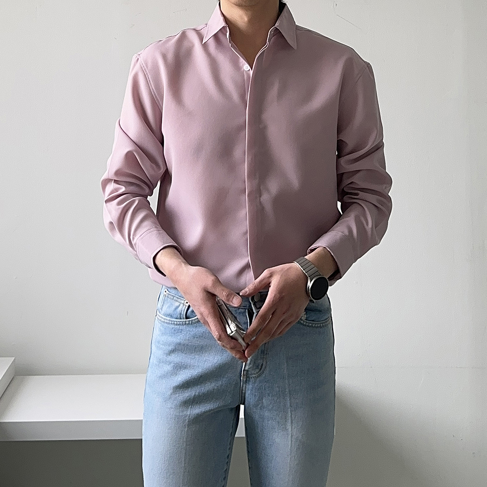 남자셔츠 빅사이즈 실크 남성남방 남자린넨셔츠 이미지 2