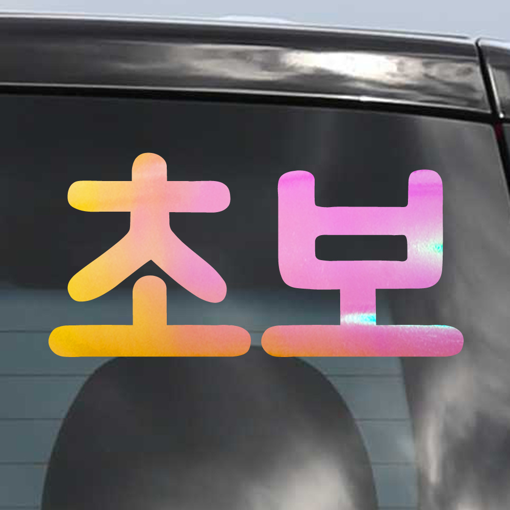 야광 초보운전 스티커 피치 핑크 옐로우 M - 상품 이미지