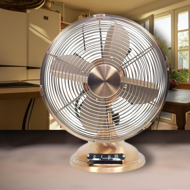 12인치 빈티지 선풍기 레트로 선풍기 메탈 엔틱 황동 책상용 선풍기