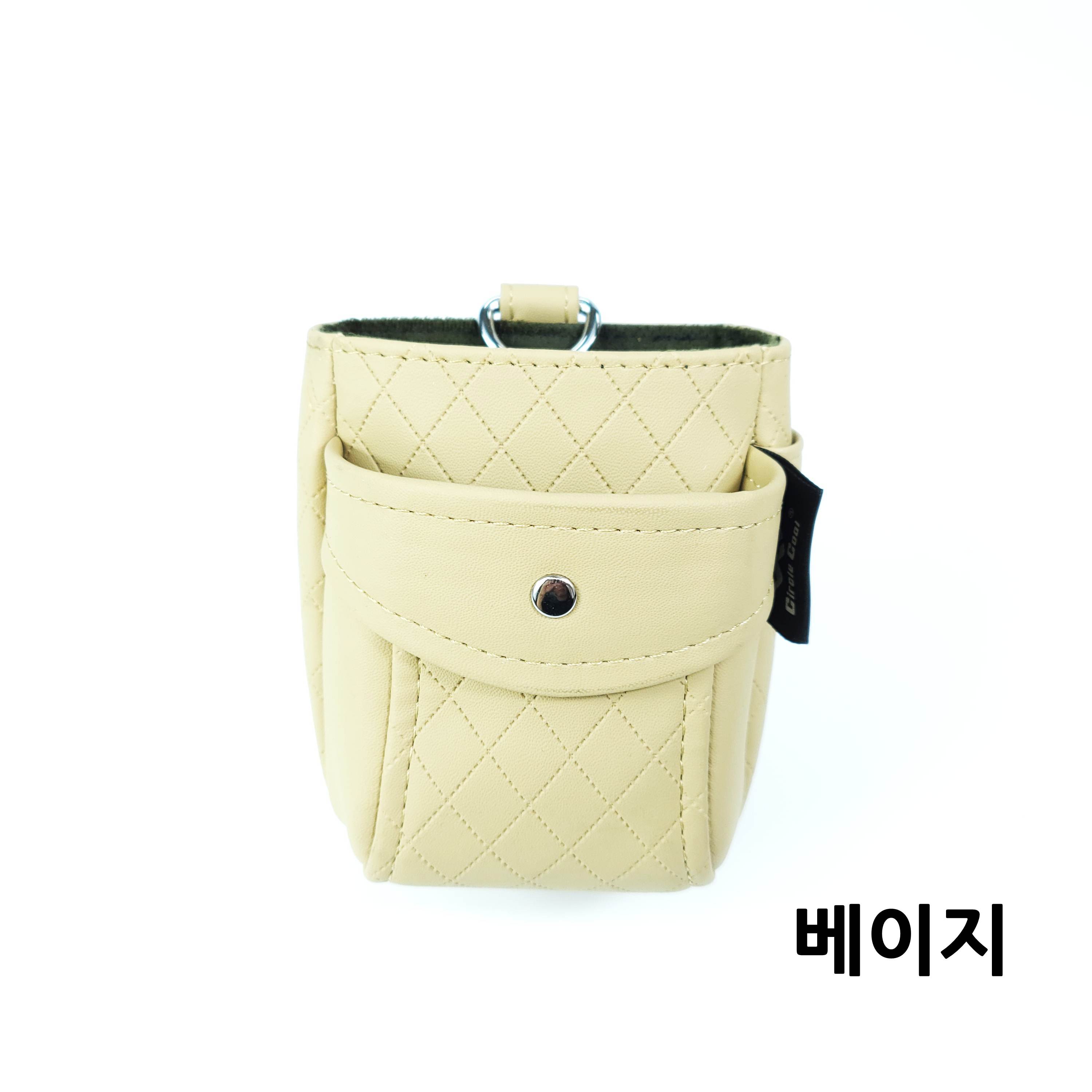 1+1 자동차 차량용 가죽 송풍구 수납함 포켓 핸드폰 사이드 수납 거치대 - 상세 이미지 2