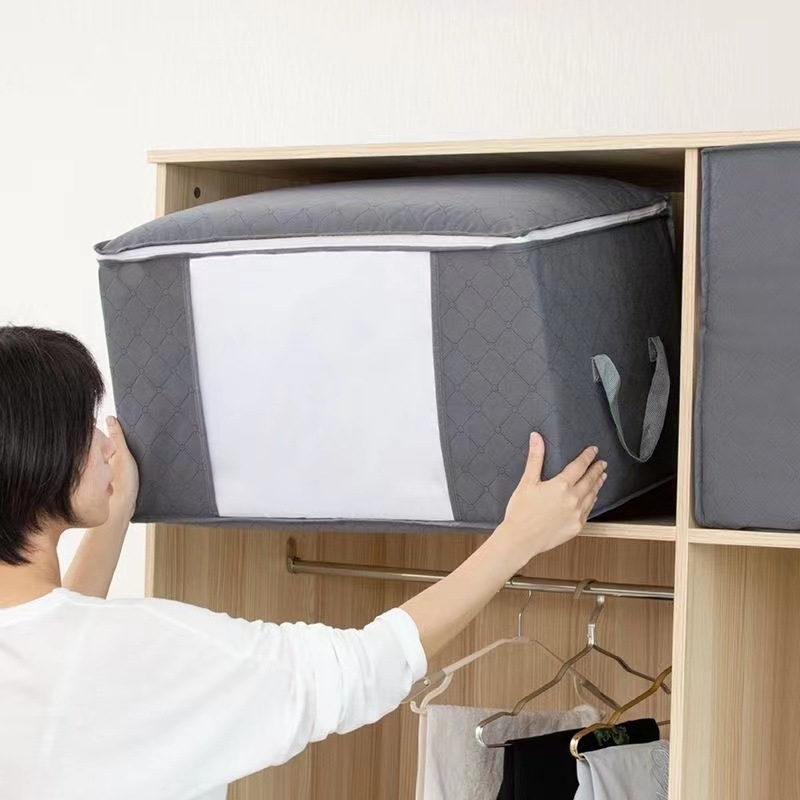 대용량 이불정리함 이불보관함 리빙박스 접이식 파우치 패브릭 겨울옷 정리 이불가방 - 상세 이미지 3